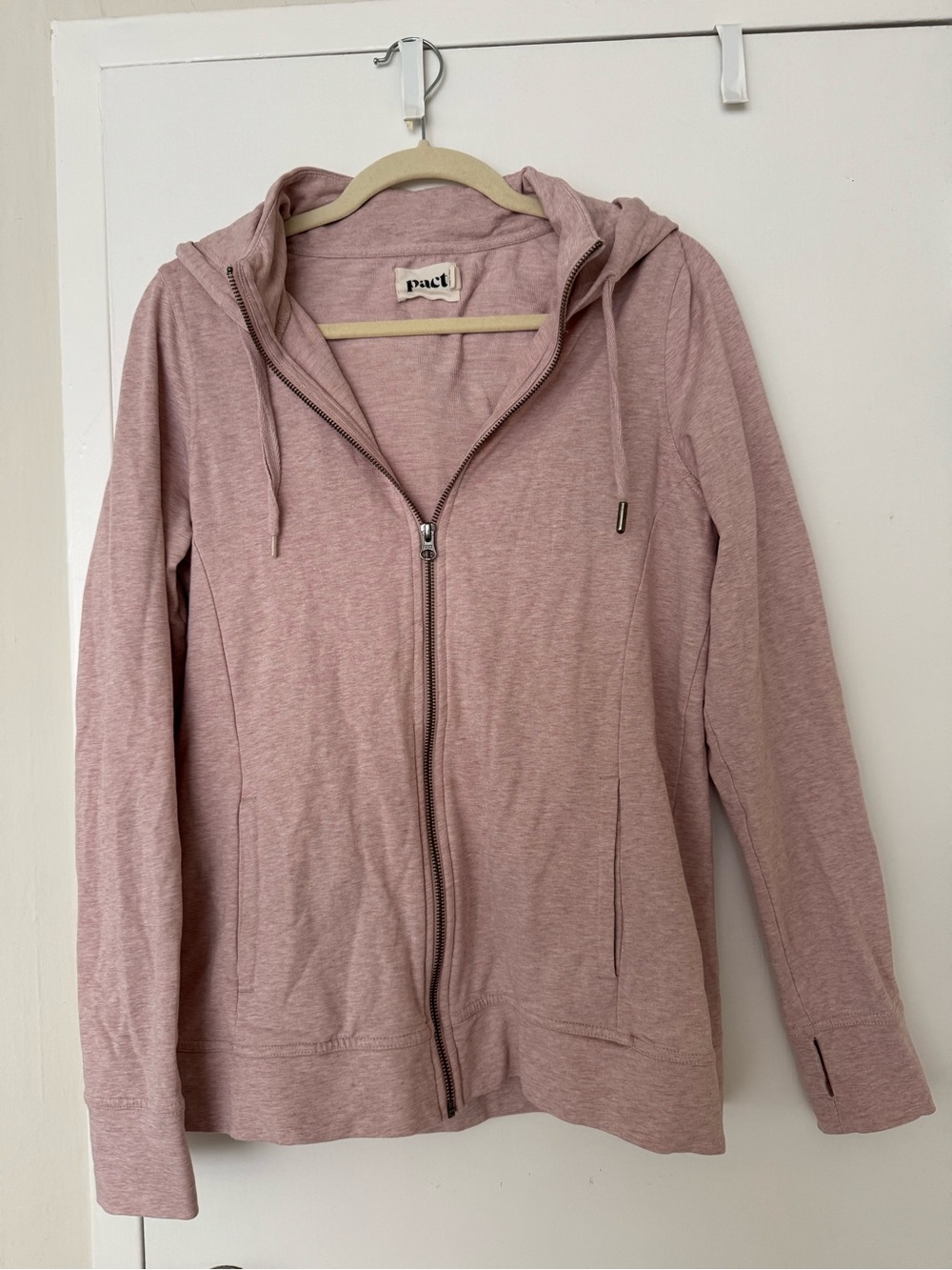 Light Pink Hooded Zip Jacket